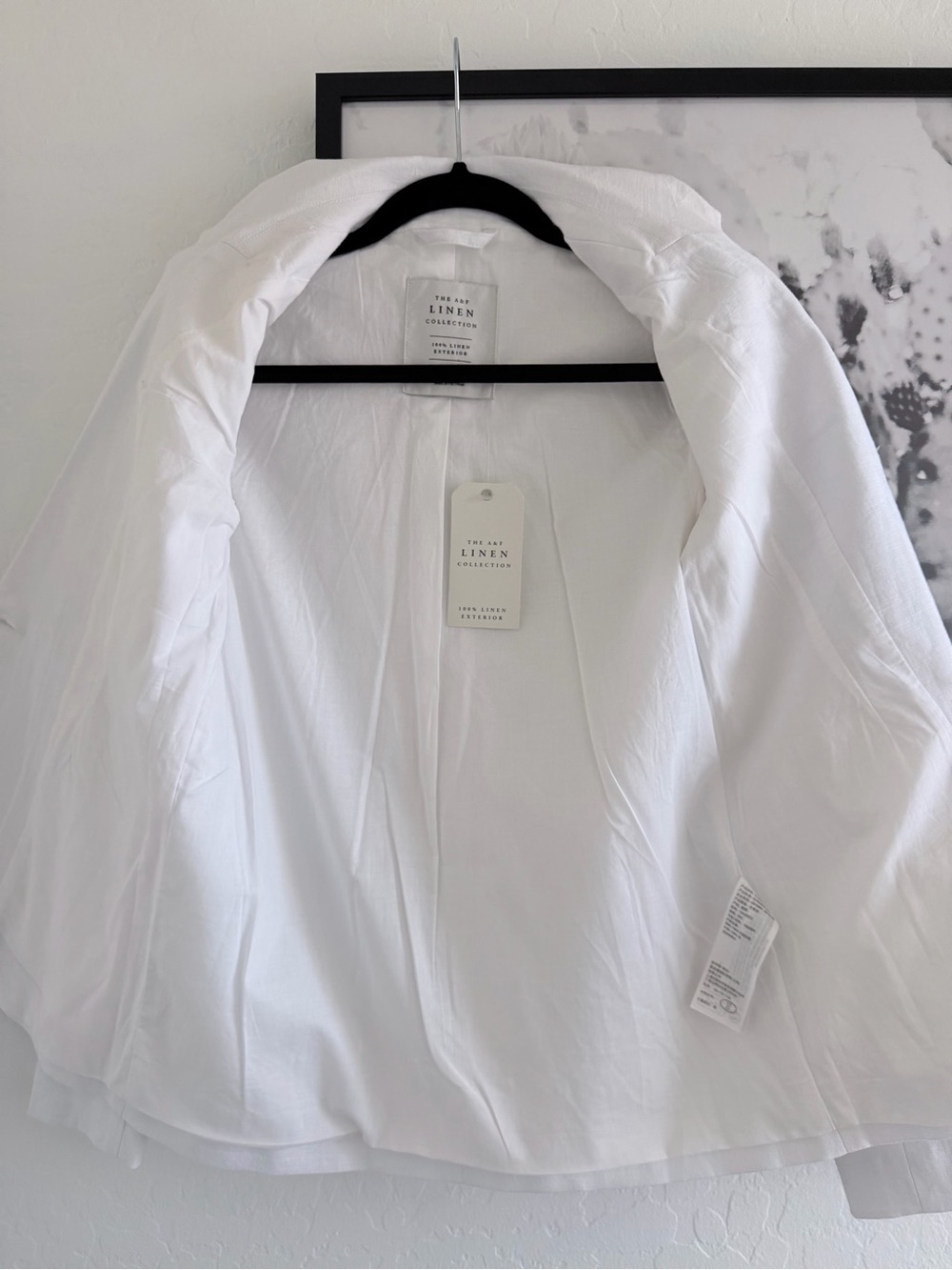 Abercrombie & Fitch White Linen Single-Button Tailored Blazer size XXS - Picture 7 of 9